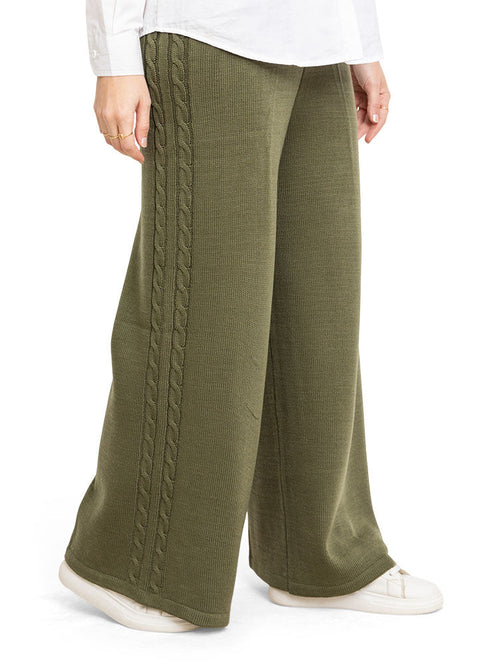 Olive Plexus Knit Pant - Khotwh